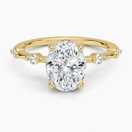 Aimee Hidden Halo Diamond Ring - Oval Center Stone