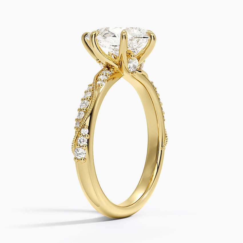 Camellia Hidden Accent 2.5mm Diamond Ring - Pear Center Stone