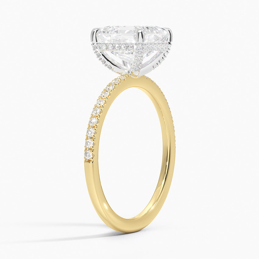 Mixed Metal Viviana Half Coverage Diamond Ring (1/4 ct. tw.) - Asscher Cut Center Stone