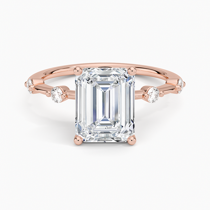 Aimee 1.4mm Diamond Ring - Emerald Cut Center Stone