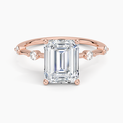 Aimee 1.4mm Diamond Ring - Emerald Cut Center Stone