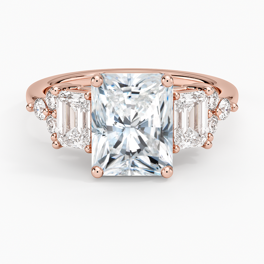 Sabine Cluster Diamond Ring (1 ct. tw.) - Radiant Cut Center Stone