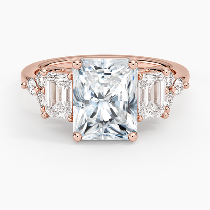 Sabine Cluster Diamond Ring (1 ct. tw.) - Radiant Cut Center Stone