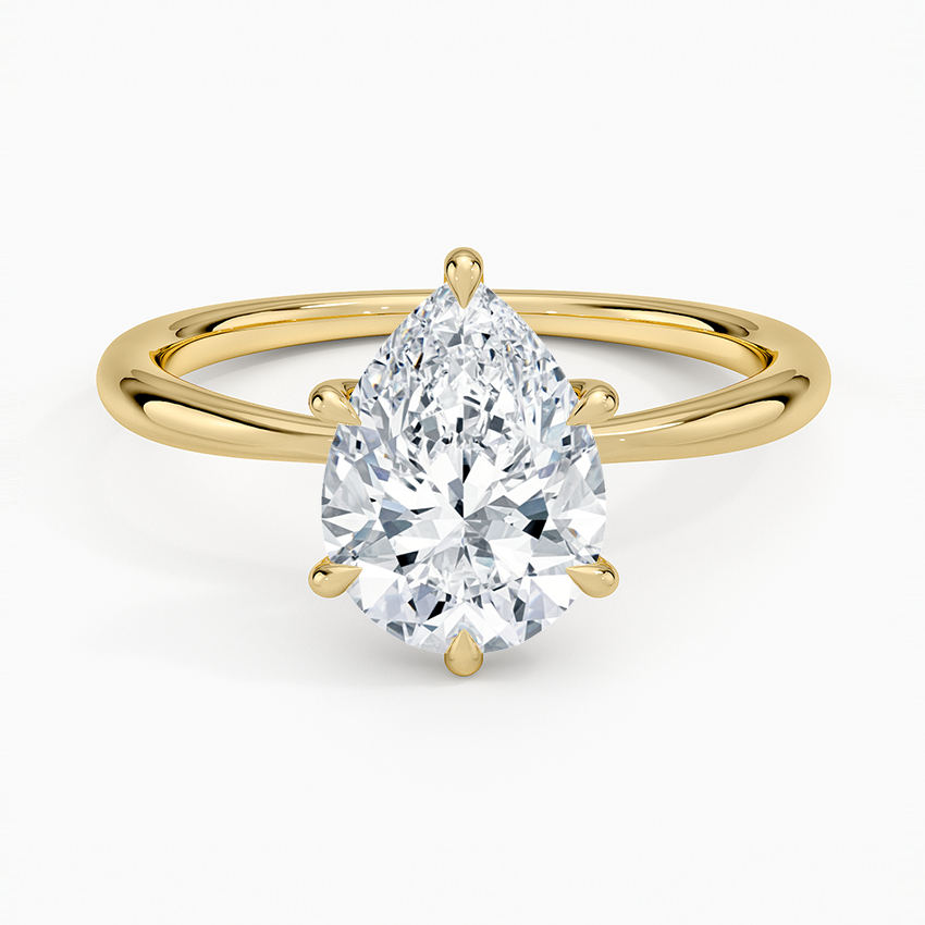 Freesia 2mm Solitaire Ring - Pear Center Stone