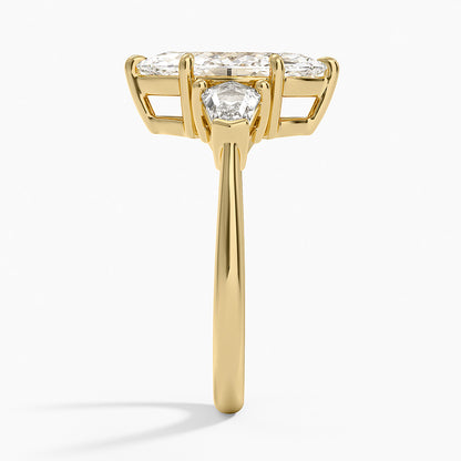 Shield Cut Three Stone Diamond Ring (1/2 ct. tw.) - Marquise Center Stone