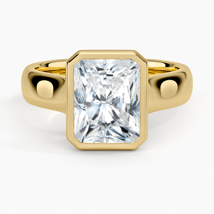 Luna 4mm Bezel Ring - Radiant Cut Center Stone