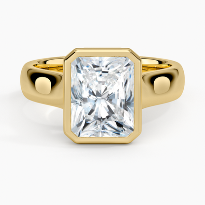 Luna 4mm Bezel Ring - Radiant Cut Center Stone