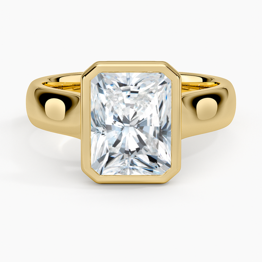 Luna 4mm Bezel Ring - Radiant Cut Center Stone