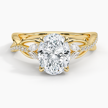 Garland Diamond Ring - Oval Cut Center Stone