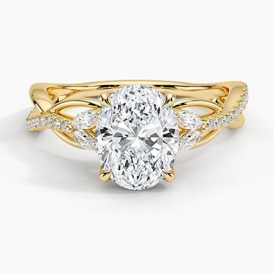 Garland Diamond Ring - Oval Cut Center Stone
