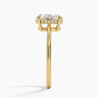 Elle Hidden Halo Diamond Ring - Oval Cut Center Stone