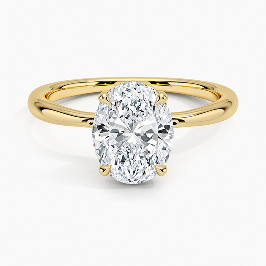 Freesia Hidden Halo Diamond Ring - Oval Center Stone