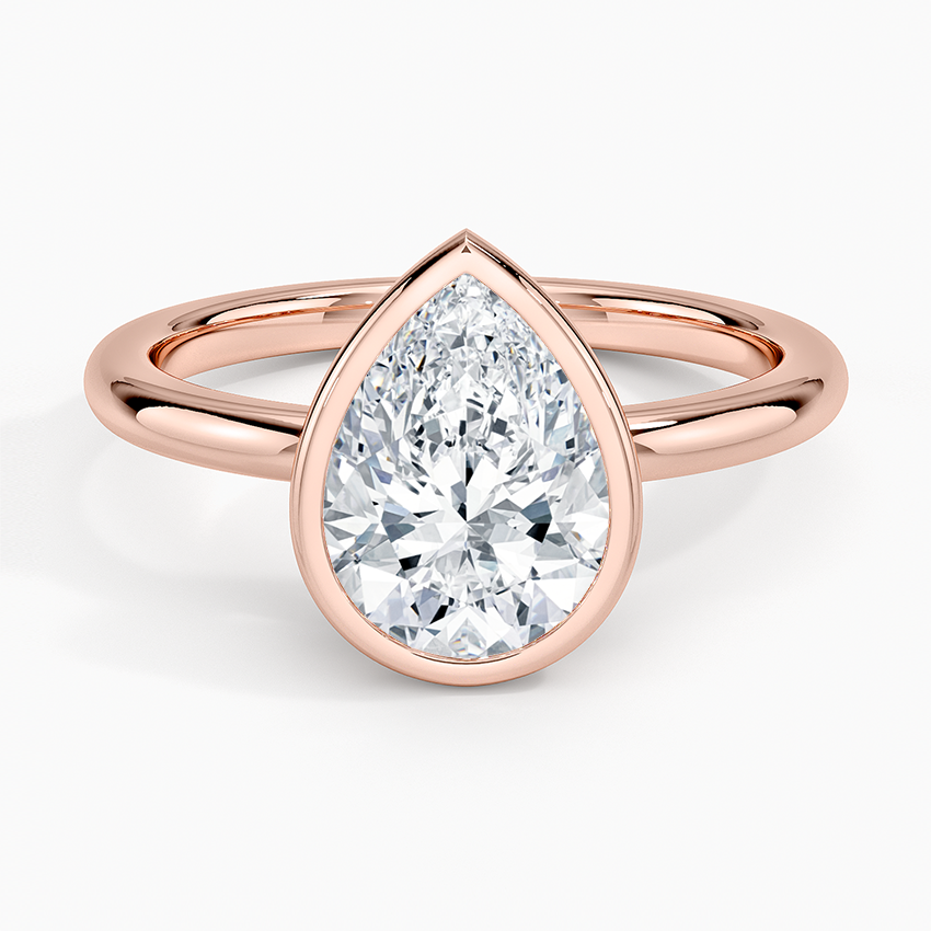 Julietta Bezel Solitaire Ring - Pear Center Stone