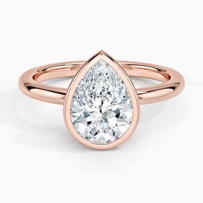 Julietta Bezel Solitaire Ring - Pear Center Stone