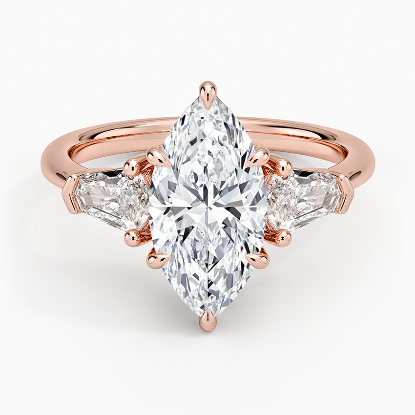 Shield Cut Three Stone Diamond Ring (1/2 ct. tw.) - Marquise Center Stone