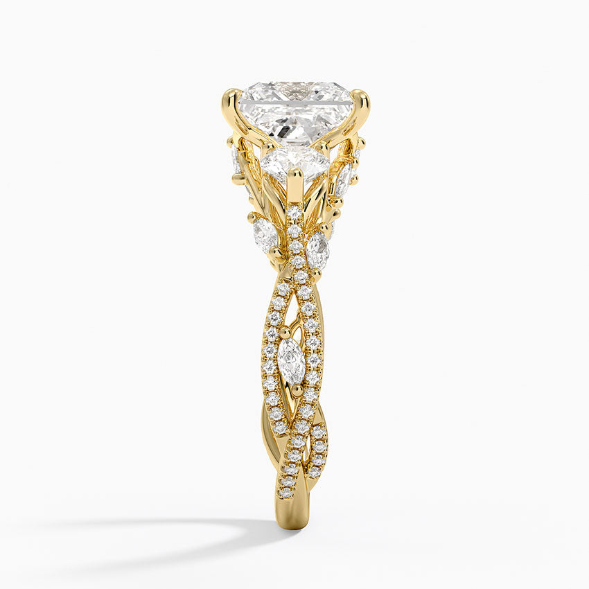 Luxe Secret Garden Three Stone Diamond Ring (1 ct. tw.) - Princess Cut Center Stone