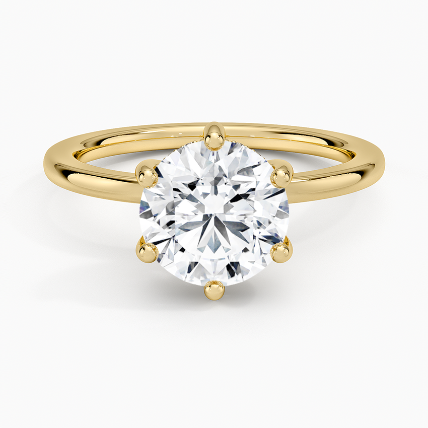 Sydney Perfect Fit Hidden Halo Six-Prong Diamond Ring - Round Center Stone