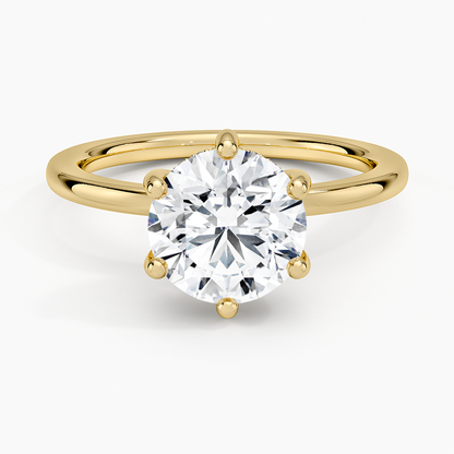 Sydney Perfect Fit Hidden Halo Six-Prong Diamond Ring - Round Center Stone