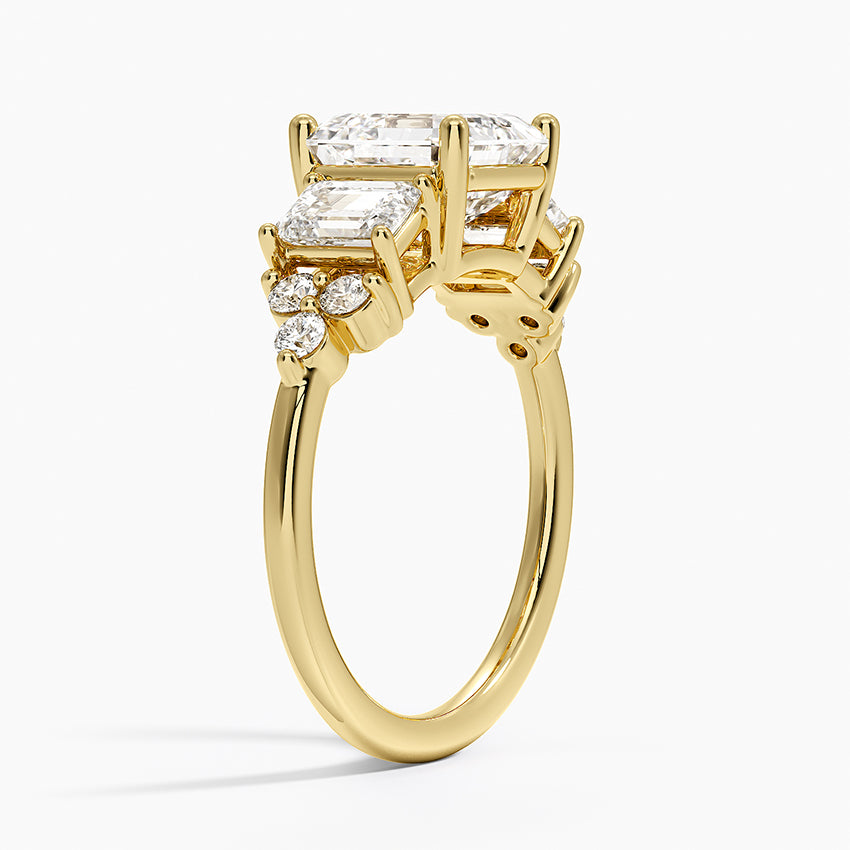 Sabine Cluster Diamond Ring (1 ct. tw.) - Asscher Cut Center Stone