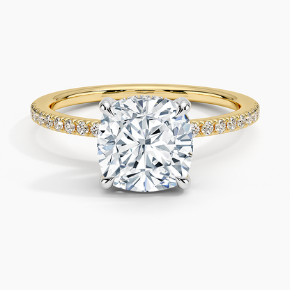 Mixed Metal Viviana Half Coverage Diamond Ring (1/4 ct. tw.) - Cushion Cut Center Stone