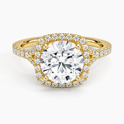 Joy Half Coverage Diamond Ring - Round Cut Center Stone