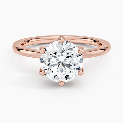 Sydney Perfect Fit Hidden Halo Six-Prong Diamond Ring - Round Center Stone