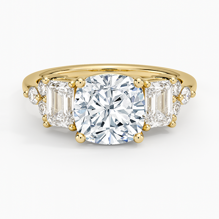 Sabine Cluster Diamond Ring (1 ct. tw.) - Cushion Cut Center Stone