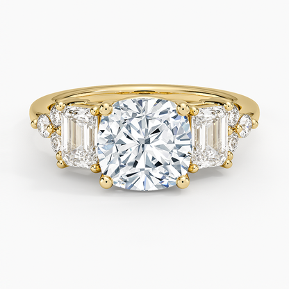 Sabine Cluster Diamond Ring (1 ct. tw.) - Cushion Cut Center Stone
