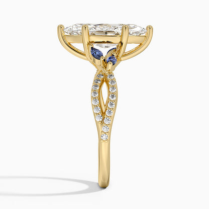 Luxe Willow Sapphire and Diamond Ring (1/8 ct. tw.) - Marquise Center Stone