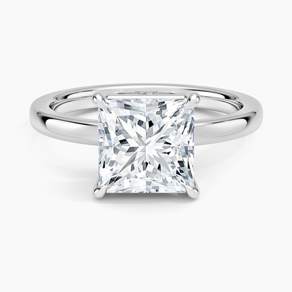 Dara Low-Profile Solitaire Ring - Princess Cut Center Stone