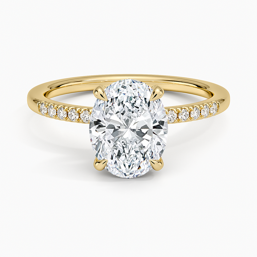 Viviana One-Quarter Coverage Diamond Ring - Oval Center Stone