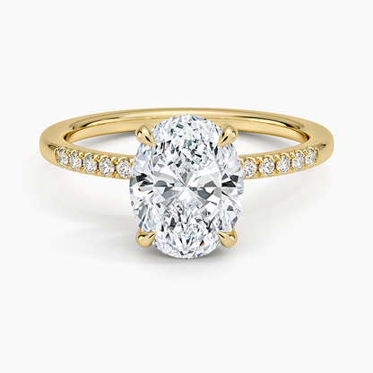 Viviana One-Quarter Coverage Diamond Ring - Oval Center Stone