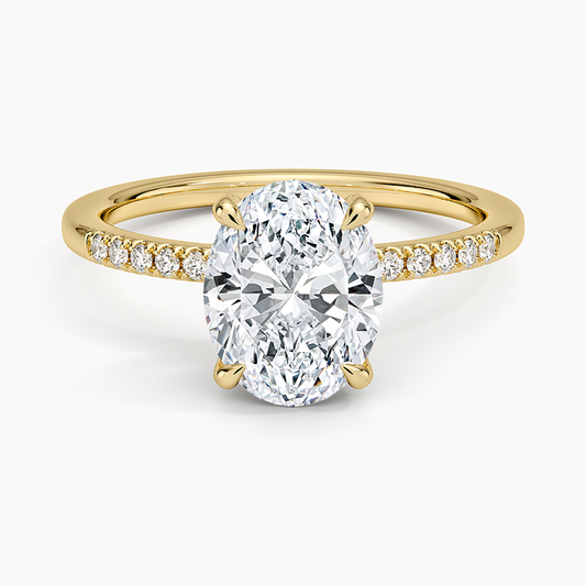 Viviana One-Quarter Coverage Diamond Ring - Oval Center Stone