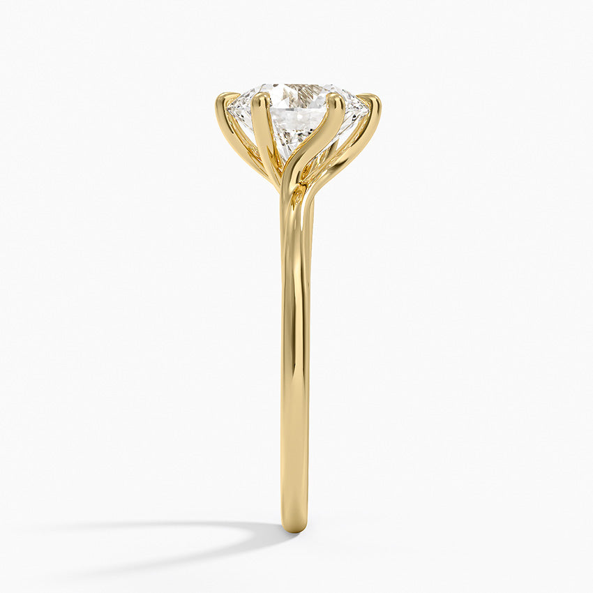 Delilah Twist Solitaire Ring - Round Cut Center Stone