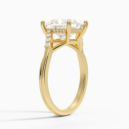 Chamise Hidden Halo Diamond Ring - Princess Cut Center Stone