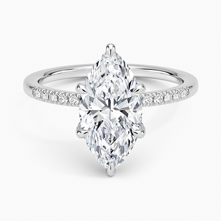 Viviana One-Quarter Coverage Diamond Ring - Marquise Center Stone