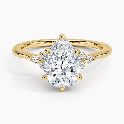 Melody Diamond Ring - Pear Cut Center Stone