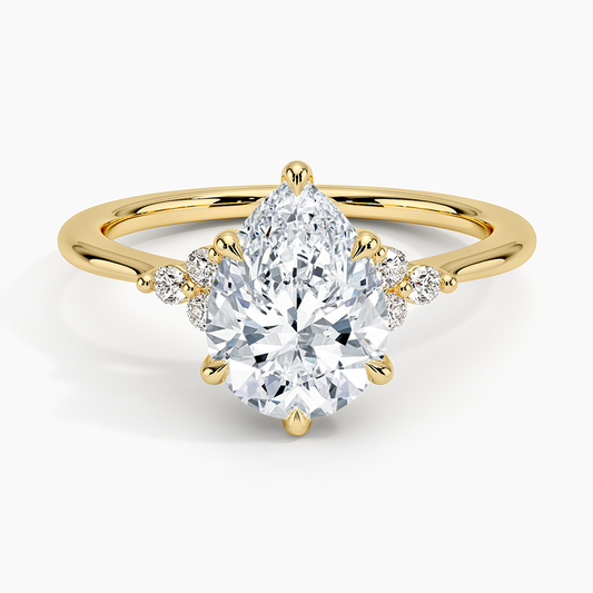 Melody Diamond Ring - Pear Cut Center Stone