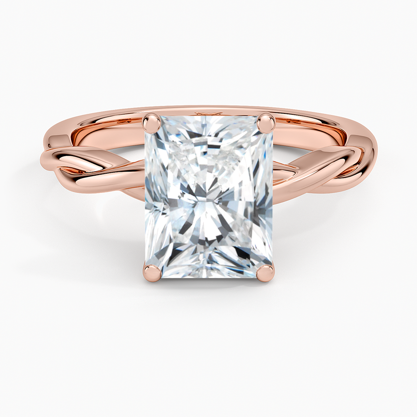 Twisted Vine Solitaire Ring - Radiant Cut Center Stone