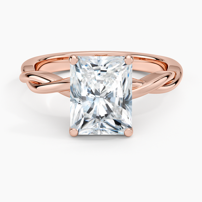 Twisted Vine Solitaire Ring - Radiant Cut Center Stone