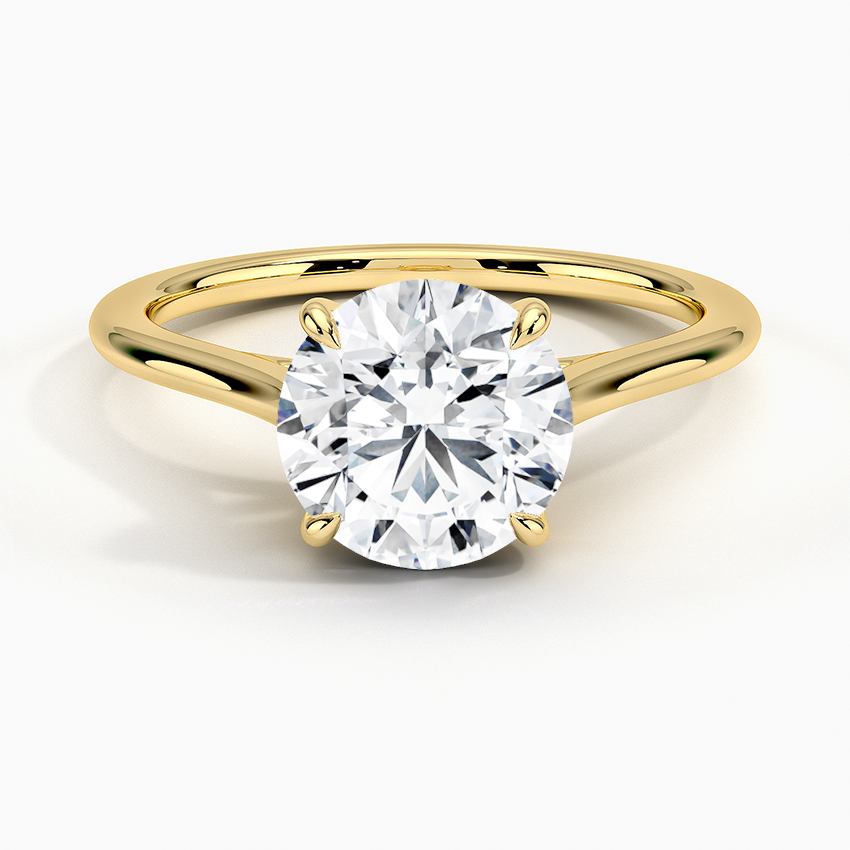 1.4mm Provence Solitaire Ring - Round Center Stone
