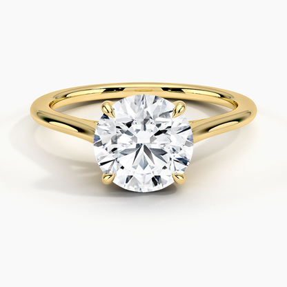 1.4mm Provence Solitaire Ring - Round Center Stone