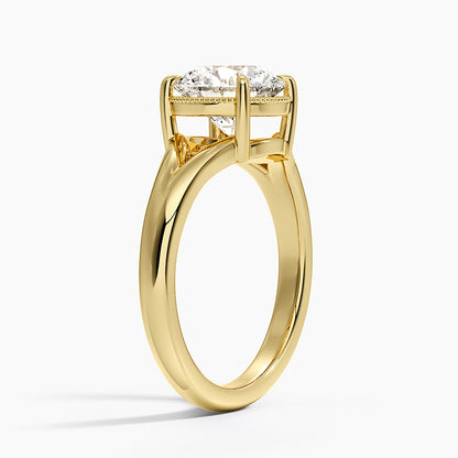 Cora Split Shank Solitaire Ring - Round Cut Center Stone