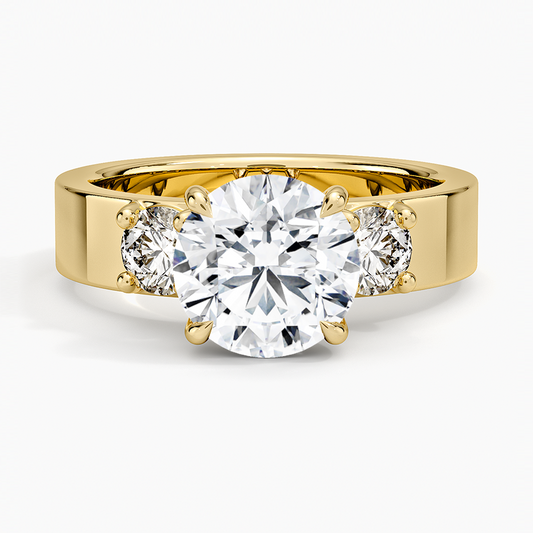 Peyton Three Stone Diamond Ring (1/2 ct. tw.) - Round Center Stone