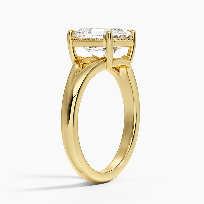 Cora Split Shank Solitaire Ring - Asscher Cut Center Stone