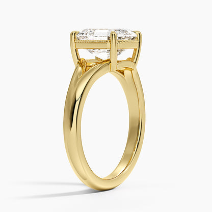 Cora Split Shank Solitaire Ring - Asscher Cut Center Stone