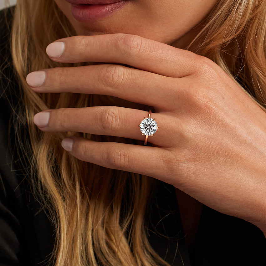 Petal Six Prong Diamond Ring - Pear Center Stone