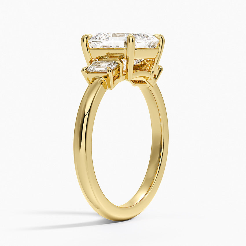 Petite Rhiannon Three Stone Diamond Ring (1/4 ct. tw.) - Asscher Cut Center Stone