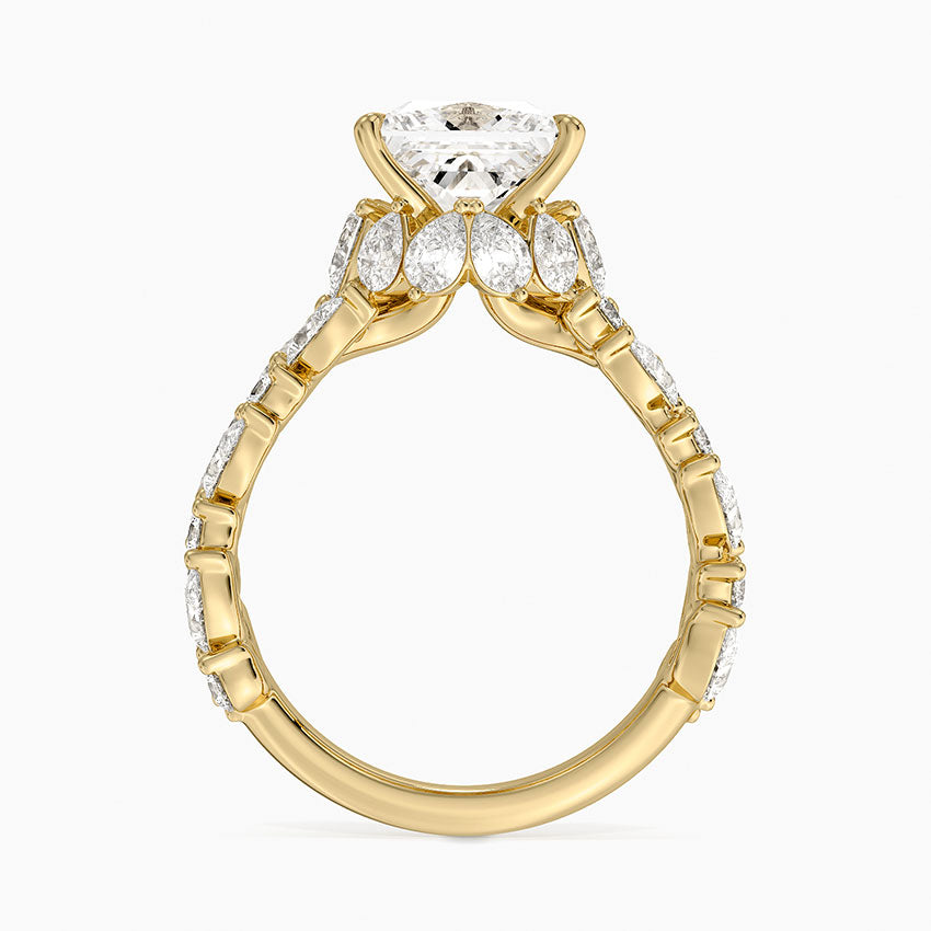 Olivetta Double Row Diamond Ring (2 1/2 ct. tw.) - Princess Cut Center Stone