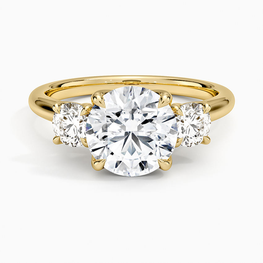 Elodie Perfect Fit Three Stone Diamond Ring (1/2 ct. tw.) - Round Center Stone
